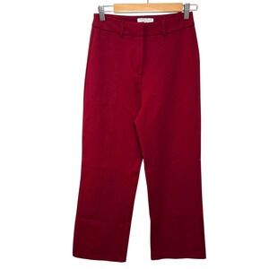 Bagatelle Dress Pants Women Small Cropped Wide Leg Garnet Red Career Capsule